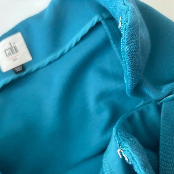 Cabi Blue green Rayon Blend Stretch Sigourney Pencil Skirt 10 # 3220 - Picture 8 of 8